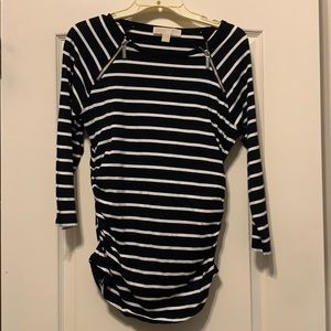 Michael Kors striped zipper top